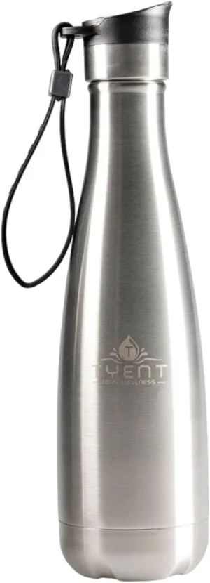 TYENT - Contemporary Drinkware - Insulated Stainless Steel Bottles - Dual Walls - Easy-Sip Cap - Beverages stay Hot or Cold 24 Hours - BPA-Free - Earth-Friendly Reusability - 750ml - Stainless Steel