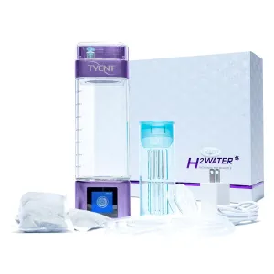 TYENT Portable Hydrogen Water Bottle - Up to 9000ppb - Advanced Filtration & Inhalation Technology - Transform Your Hydration - Touchscreen Control BPA-Free Tritan 28-Hour Battery Life - 350ml Royal