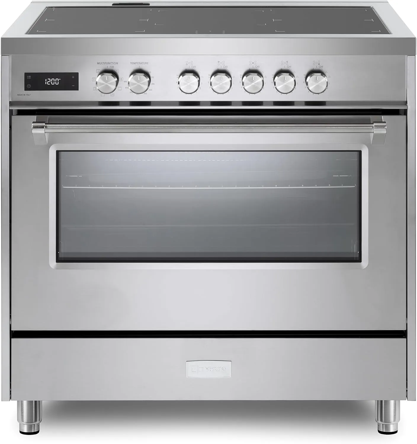 Ultima Series VUFSIE365SS 36 Inch 5.0 cu. ft. Induction Range Oven Stove, Freestanding, Dual Convection Fans, 5 Cooking Zones, With Griddle, Stainless Steel
