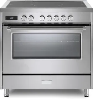 Ultima Series VUFSIE365SS 36 Inch 5.0 cu. ft. Induction Range Oven Stove, Freestanding, Dual Convection Fans, 5 Cooking Zones, With Griddle, Stainless Steel