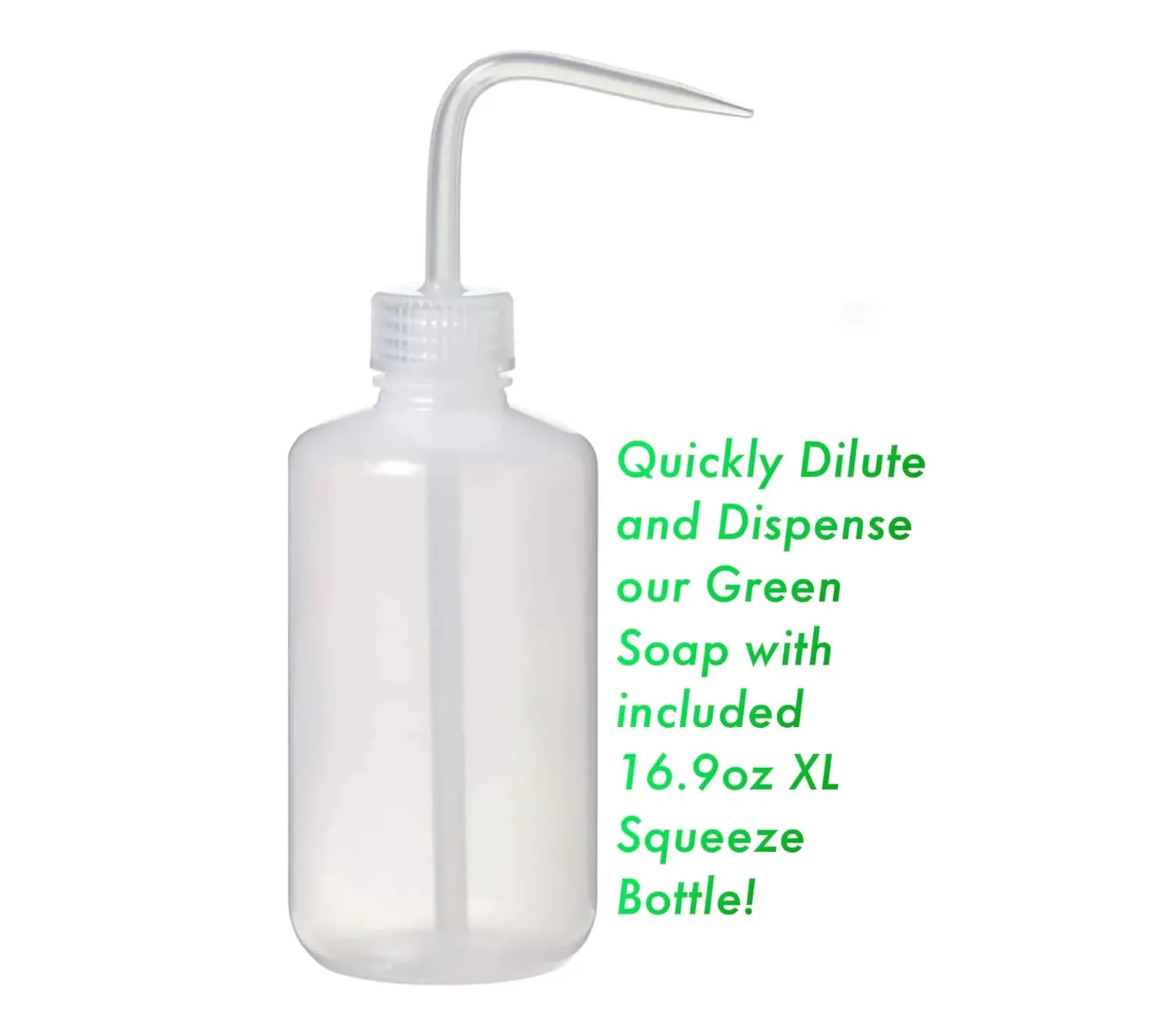 Ultra Concentrated 16.9oz Tincture of Green Tattoo Soap USP: Makes 1.3 Gallons of Green Soap with XL 16.9oz Squeeze Bottle