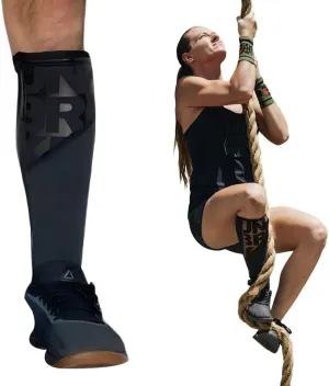 Unbrokenshop.com UNBROKENSHOP Shin Sleeves Pro Black 7mm Neoprene, Weightlifting, Deadlift, Rope Climb, Box Jumps for Men and Women, Single