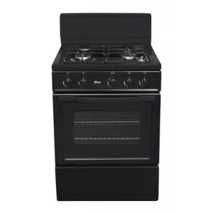 Univa  4 Burner Gas Stove with 84Lt Gas oven and 4 burner hob, FFD, Black, 600mm UG015