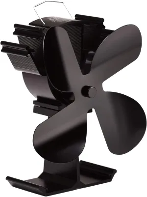 Upgrade 4-Blade Log Burner Fan Stove for Wood Burning Stove/Fireplace- new but opened scruffy box
