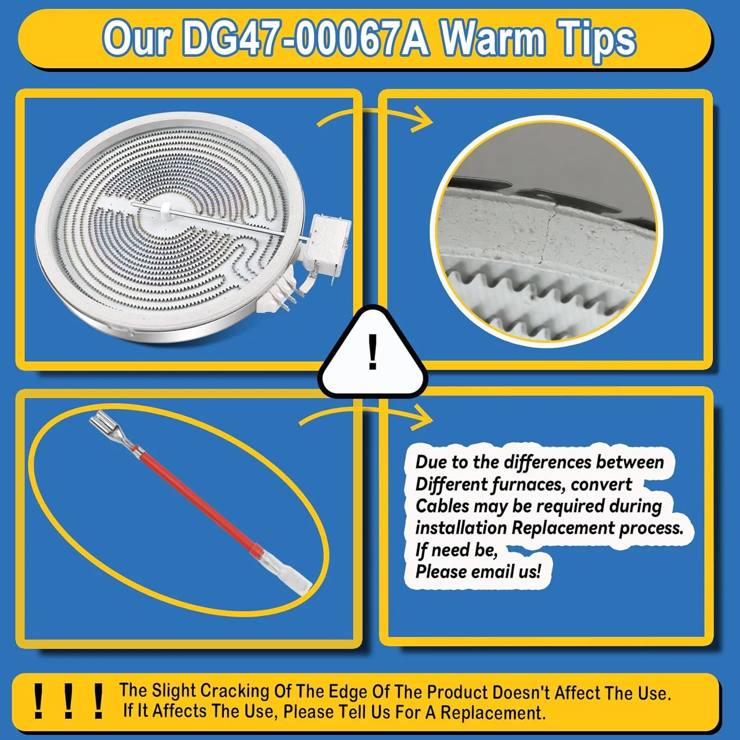 Upgrade Mee62385201 DG47-00067A 10in Dual Radiant Surface Element Fit For LG Electric Range, Compatible with Samsung Stove, 9"/6" Dual Replace MEE62385201 AP5683233, PS7795472-1, PS11720672