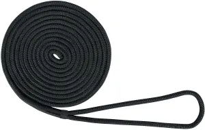 USR Rope Nylon Double Braided Dock Line 5/8" x 35' Black Boat Mooring