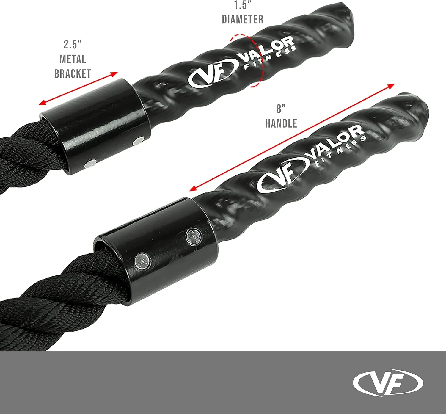 Valor Fitness Battle Ropes - 40-Foot Braided Battle Rope Nylon Exercise Rope and Protective Sleeve Option Workout Ropes for Exercises