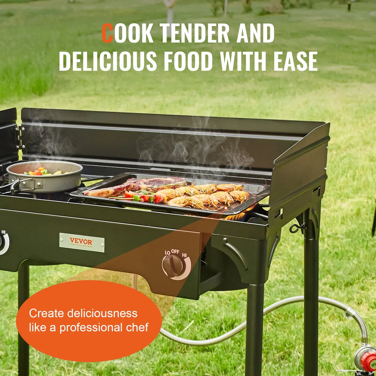 VEVOR Double Burner Outdoor Camping Stove, 60,000-BTU Cooking Stove