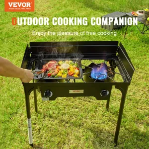 VEVOR Double Burner Outdoor Camping Stove, 60,000-BTU Cooking Stove