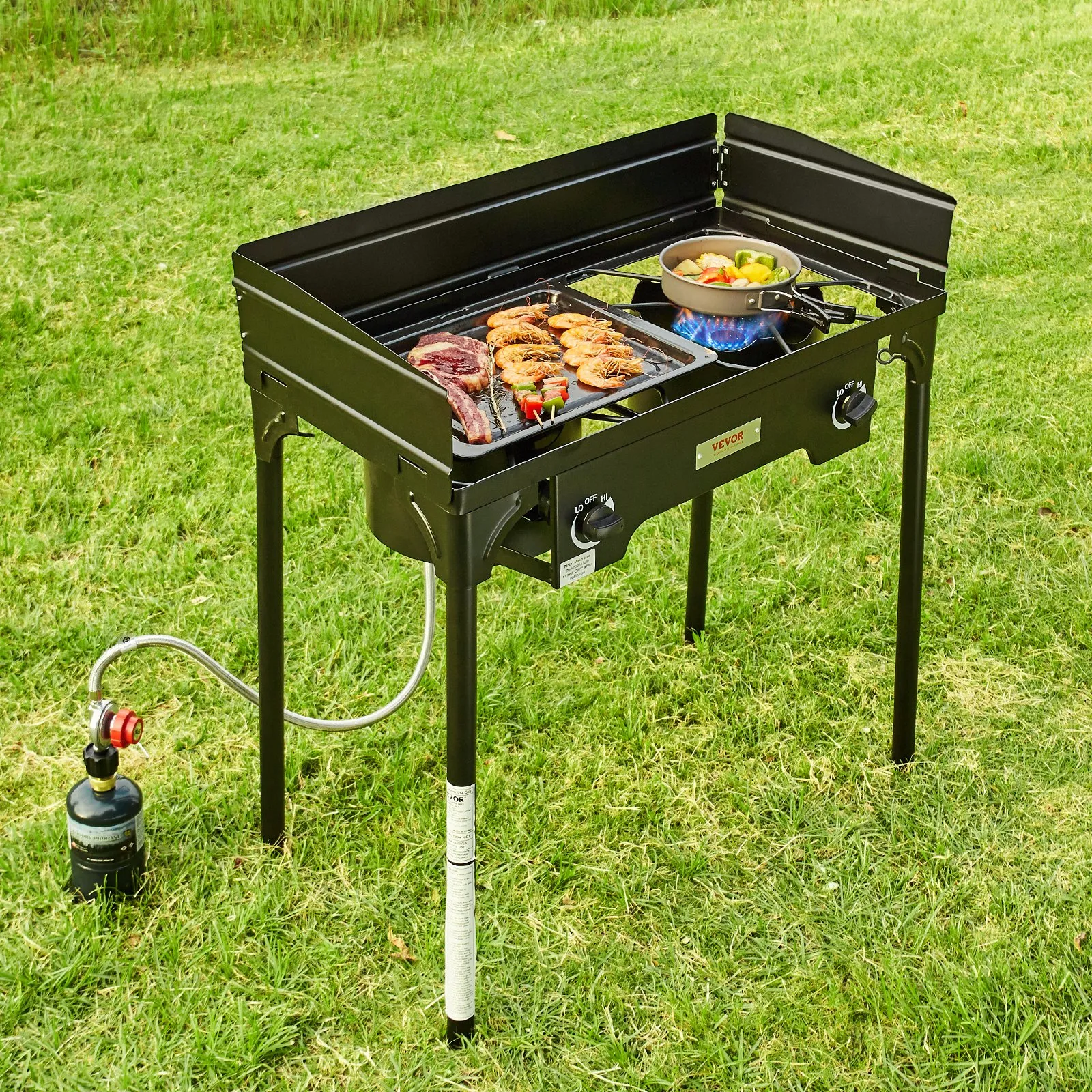 VEVOR Double Burner Outdoor Camping Stove, 60,000-BTU Cooking Stove