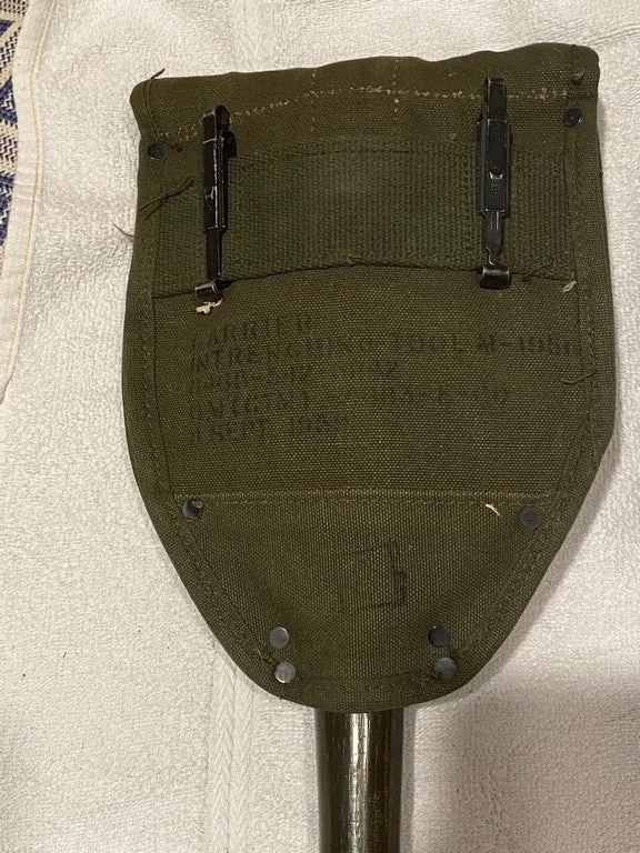 Vietnam Era US Military 1965 AMES Folding Trench Shovel Canvas Sheath