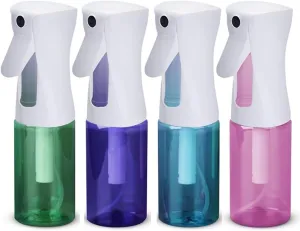 VIGOR PATH Continuous Fine Mist Spray Bottle – 5oz/150ml Refillable Water Mister for Hair, Cleaning, Plants & Beauty (Variety Pack)