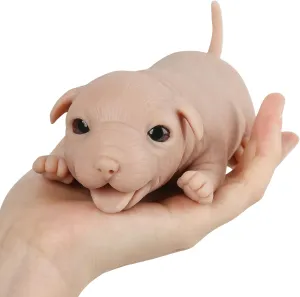 Vollence 6.3 inch Full Body Silicone Reborn Mini Companion Baby Dog Pets Doll Lifelike Realistic Puppy Dog