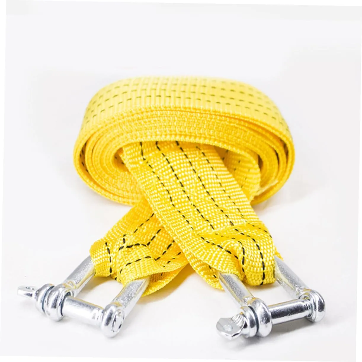 Wakauto 1set Nylon Car Trailer Rope Heavy Duty Tow Strap Kit with Hooks Outdoor Tool Random Color Glove Included Sturdy Winch Rope for Towing