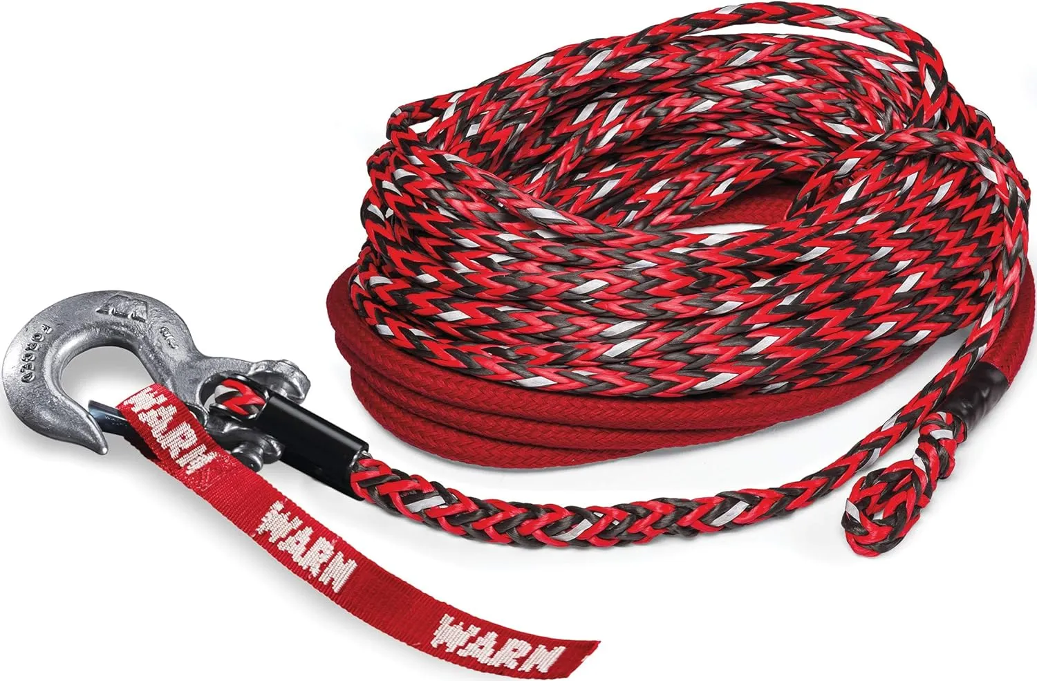 WARN 102560 Spydura Nightline Reflective Synthetic Winch Cable Rope with Swivel Hook End: 3/8" Diameter x 80' Length, 6 Ton (12,000 lb) Capacity