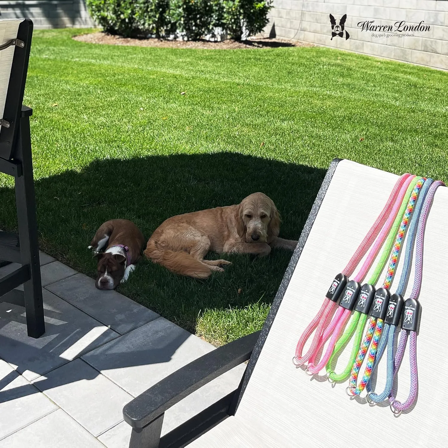Warren London Climbing Rope Dog Leash | 5ft Length with Options for Reflective | Ergonomic Grip Comfort Control and Durability | Heavy Duty for Small Medium and Large Dogs | Green Reflective