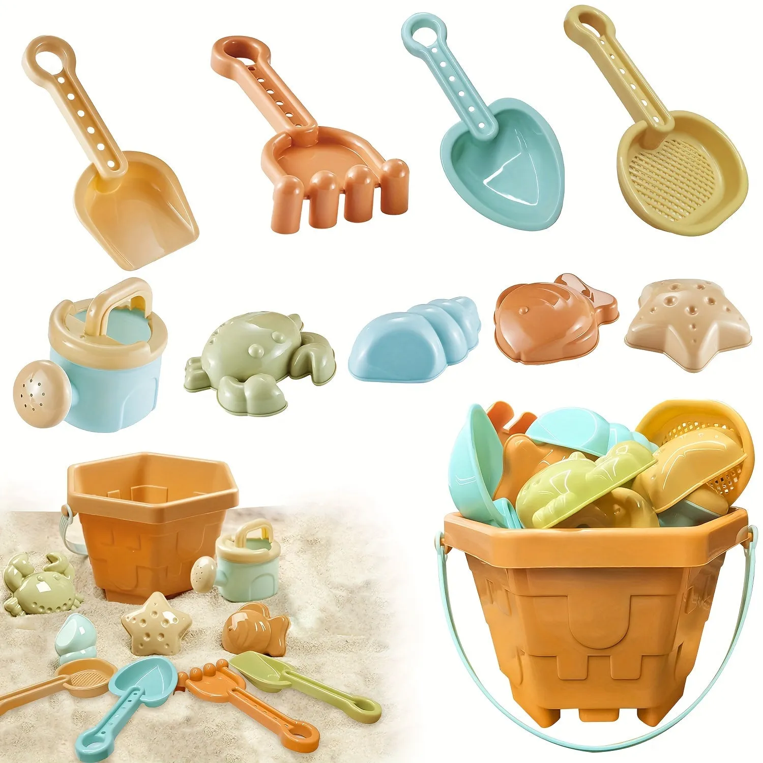 Weiff Beach Sand Toys for Toddlers 10 Piece Set Eco Friendly Plastic