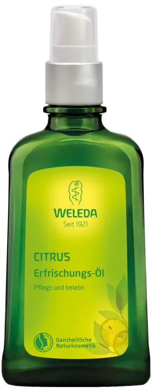 Weleda Refreshing Citrus Body Oil, 3.4 Fluid Ounce, Plant Rich Body Oil with Lemon Peel and Sweet Almond Oils