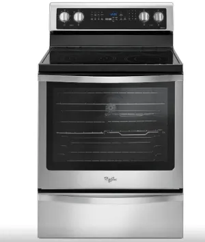 Whirlpool YWFE745H0FS Range, 30 inch Exterior Width, Electric, Self Clean, Convection, 5 Burners, 6.4 cu. ft. Capacity, Storage Drawer, 1 Ovens, Stainless Steel colour True European Convectio
