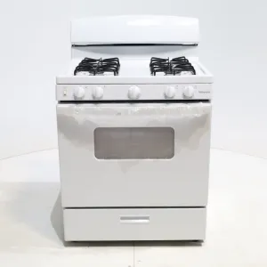 White Hotpoint 4.8 cu. ft. 4 Burner Freestanding Gas Range with Broiler Drawer - Scratch & Dent - Minor