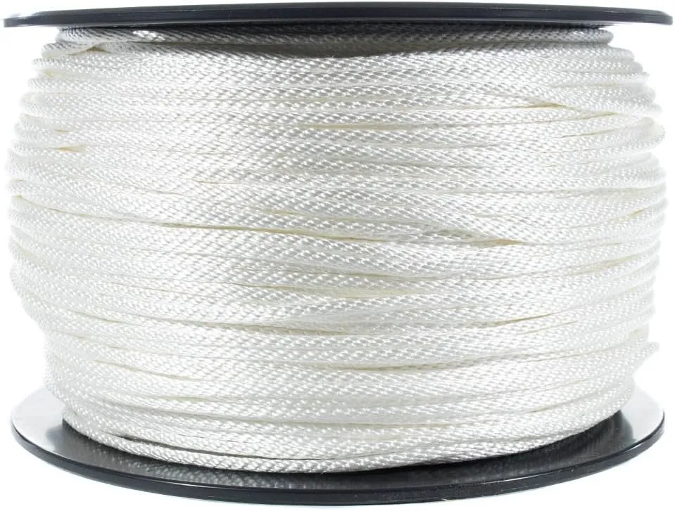 White Solid Braid Nylon Rope (3/16 Inch, 100 Feet) - Anchor, Tow-Lines, Boating, Mooring, Camping, Pulleys, Blocks, DIY Projects, Outdoors