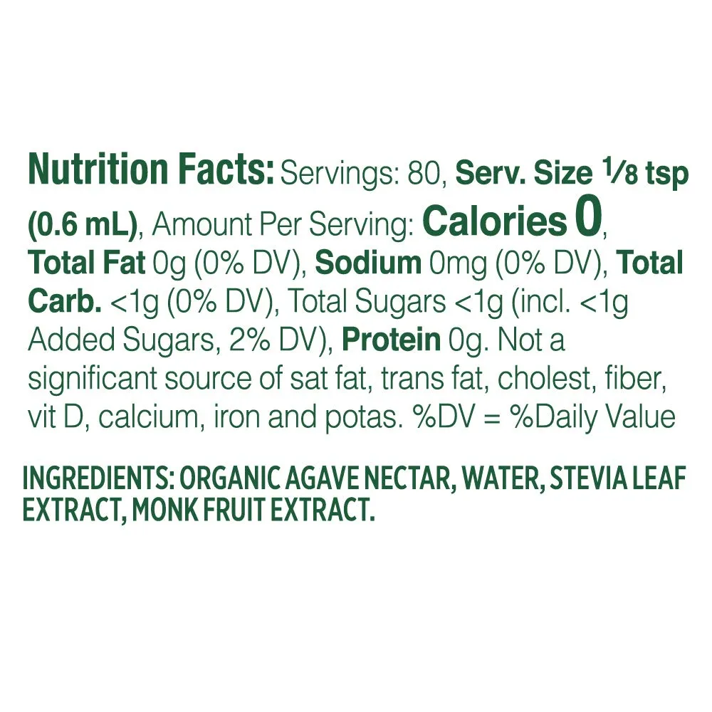 Whole Earth Stevia & Monk Fruit Liquid Sweetener, Original, Erythritol Free, Squeeze Bottle, 1.62 Ounce (Pack of 6)