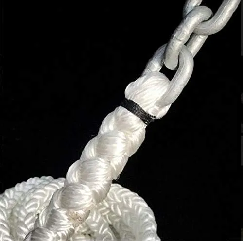 Windlass Anchor Rode 1/2" 8 Plait Nylon Spliced to 15' - 1/4" Galvanized G4 Chain (150')