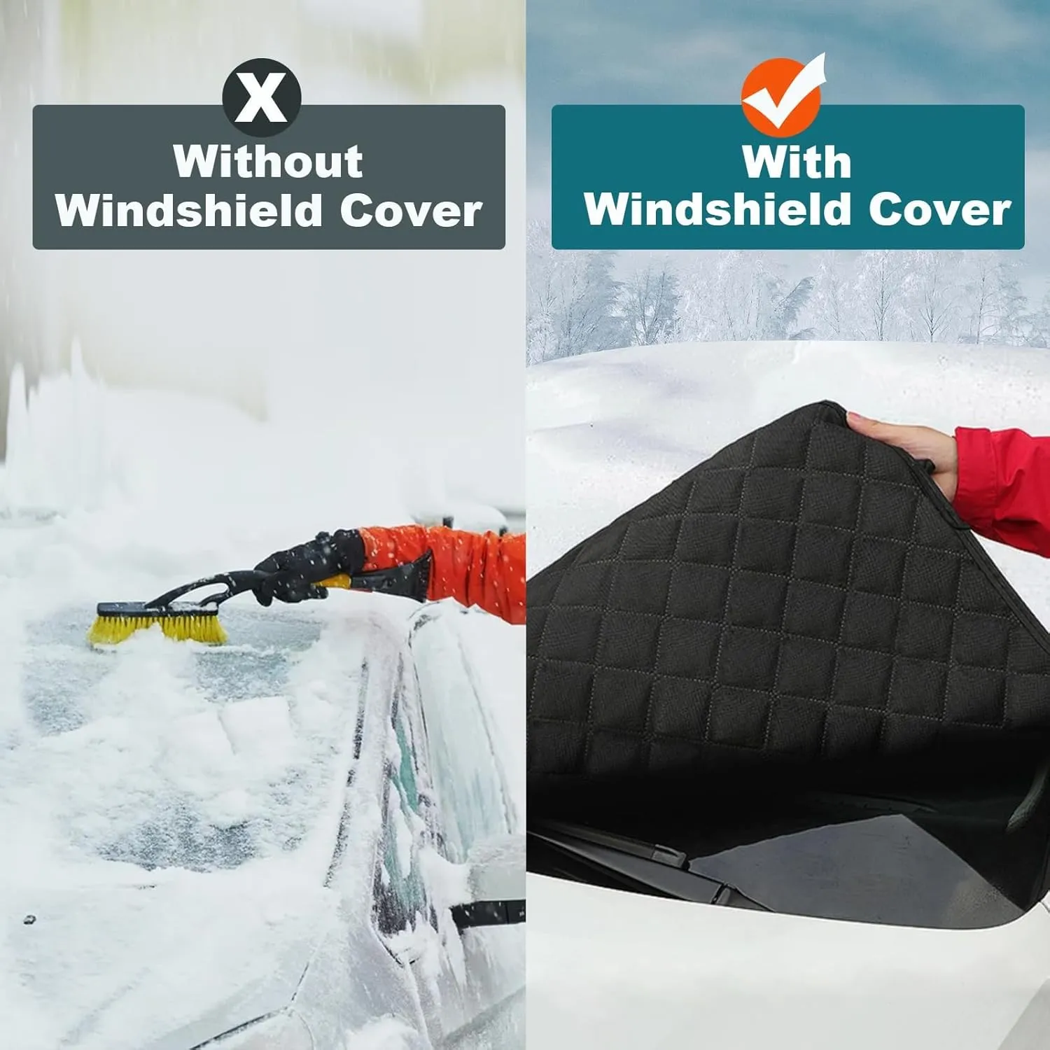 Windshield Cover for Land Range Rove Velar Sport, Car Bonnet Snow Cover Car Windshield Snow and Ice Cover Windshield Snow Cover Winter Frost Hail Car Snow Cover,Front