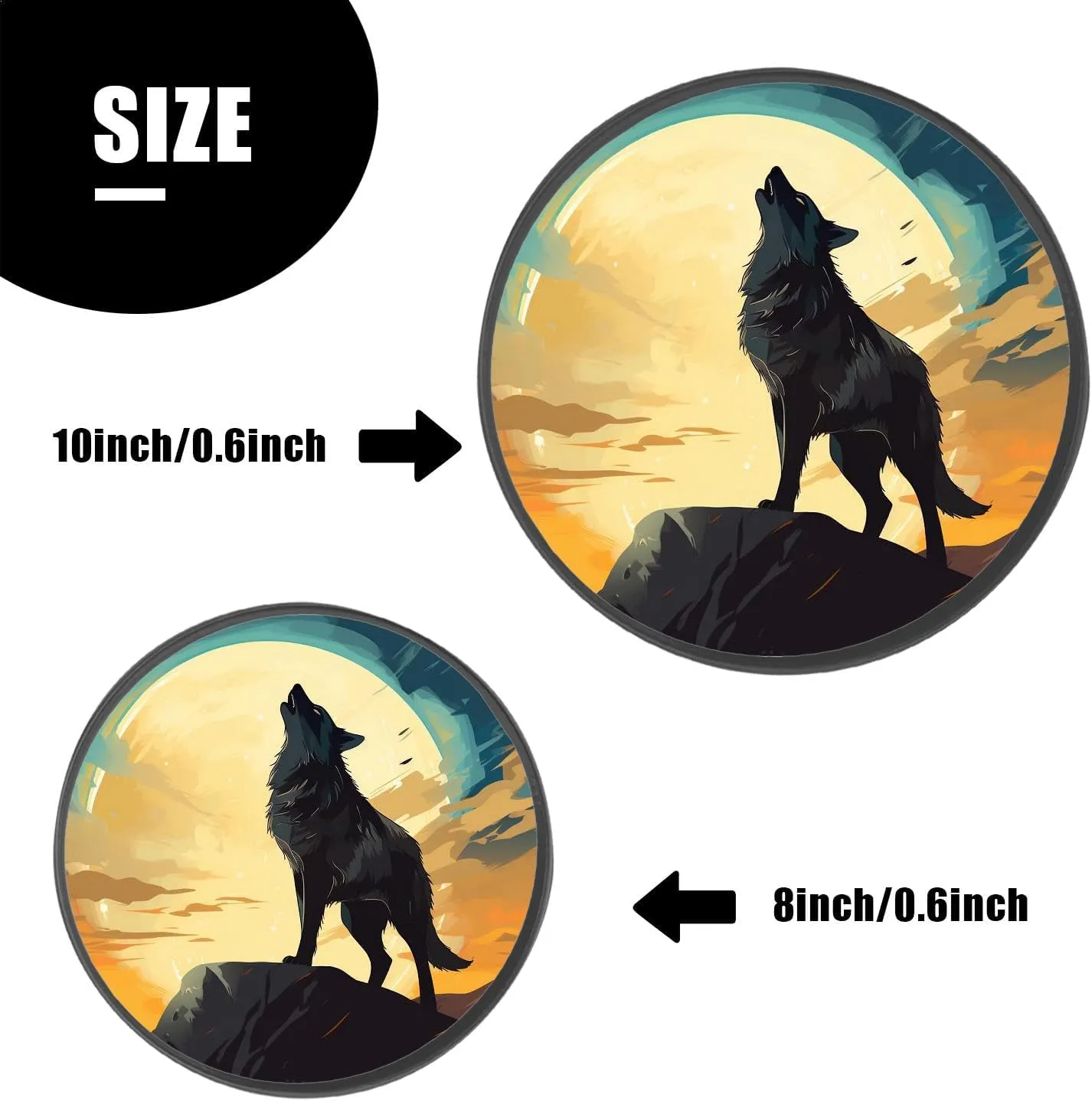 Wolf Howling At The Full Moon Picture Set of 4 Stove Burner Covers - Premium Round Electric Stove Range Protectors,8 IN & 10 IN