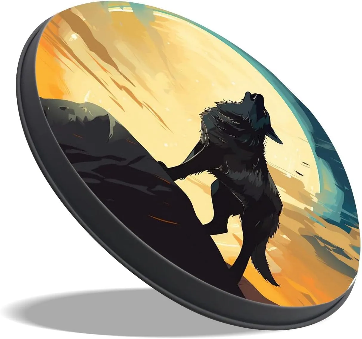 Wolf Howling At The Full Moon Picture Set of 4 Stove Burner Covers - Premium Round Electric Stove Range Protectors,8 IN & 10 IN