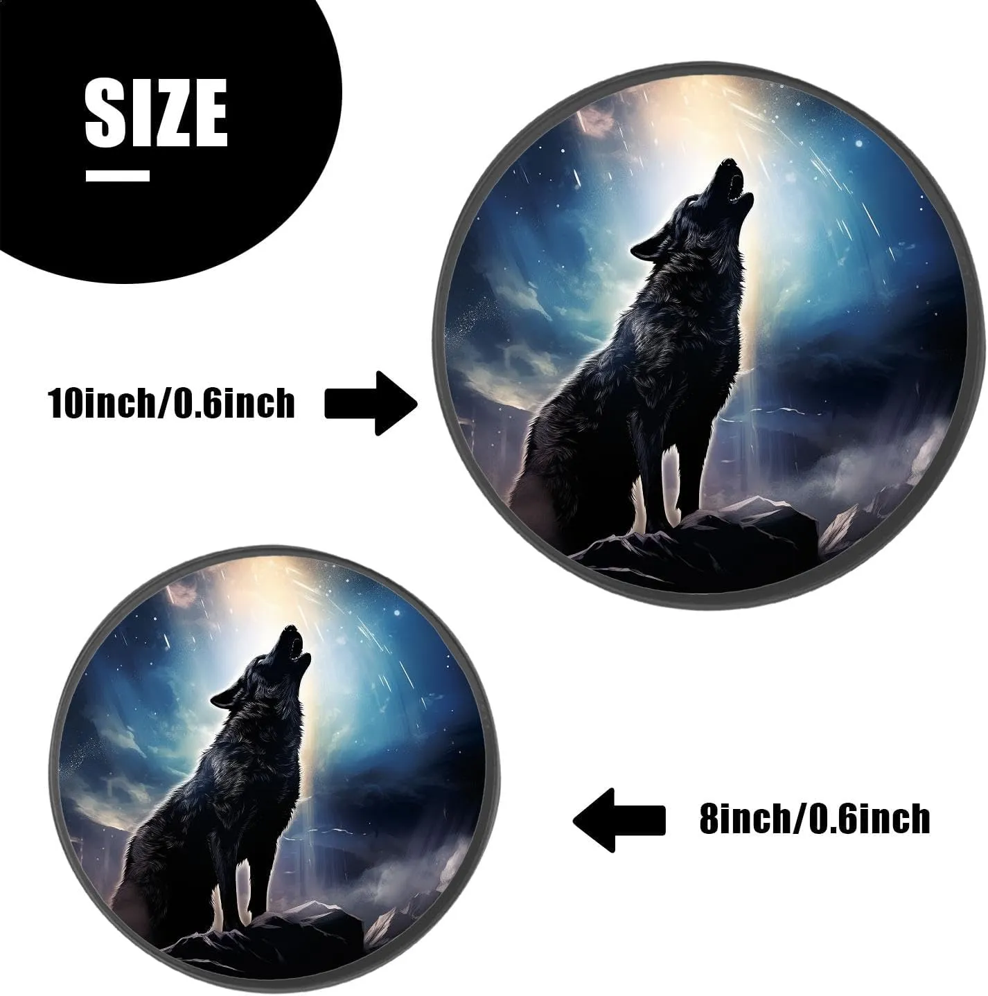 Wolf Howling Moon with Shiny Lovely Set of 4 Stove Burner Covers - Premium Round Electric Stove Range Protectors,8 IN & 10 IN