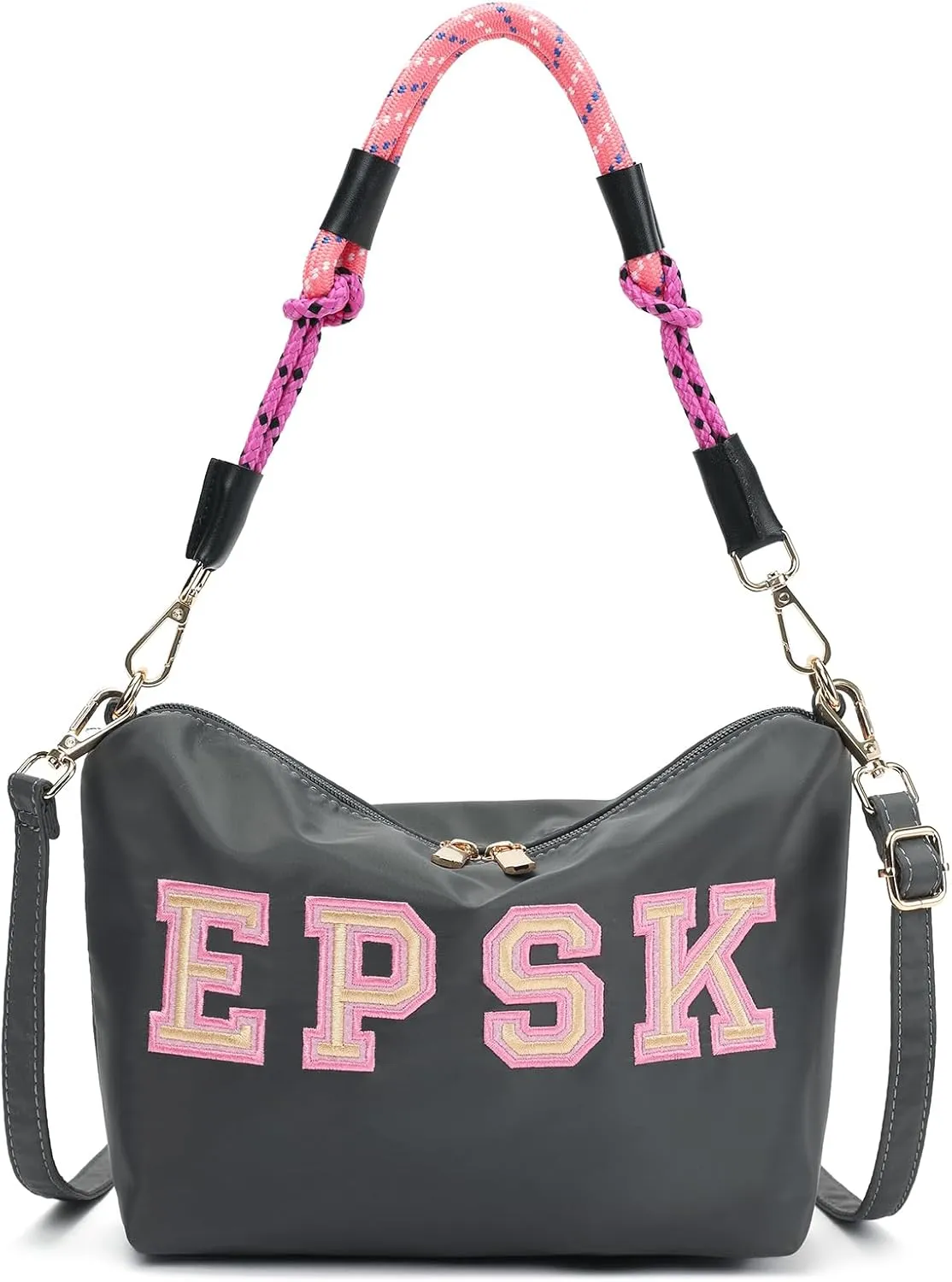 Women's Shoulder Bag Nylon Crossbody Bag Hip Hop Fashion Style Tote Letter Embroidery Craft Detachable Strap