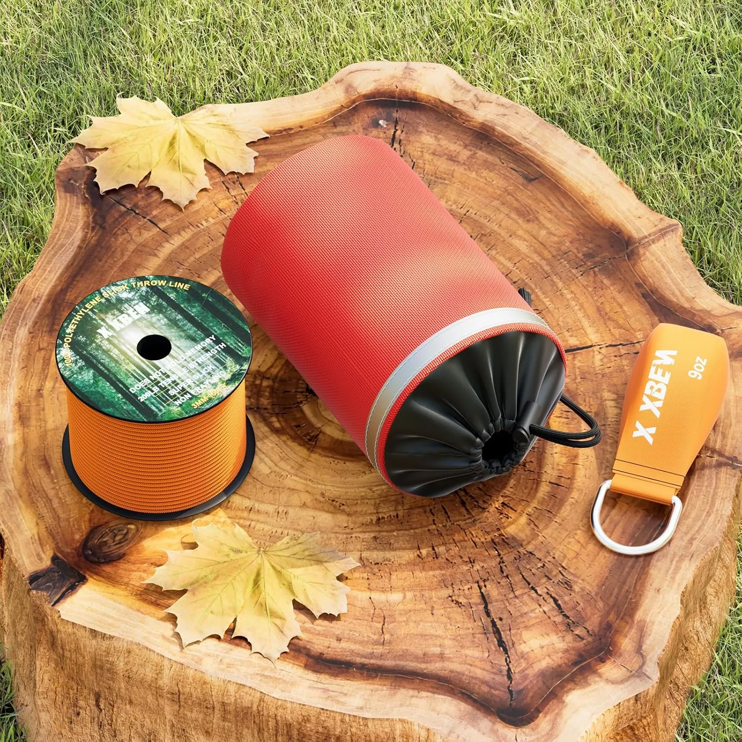 X XBEN Arborist Throw Line Kit with Slick Rope, Throw Weight, Reflective Storage Bag, Suit for Tree Cutting,Camping, Trimming, Hanging Swing, Forestry Tree Gear for Low and High Limb Throwing