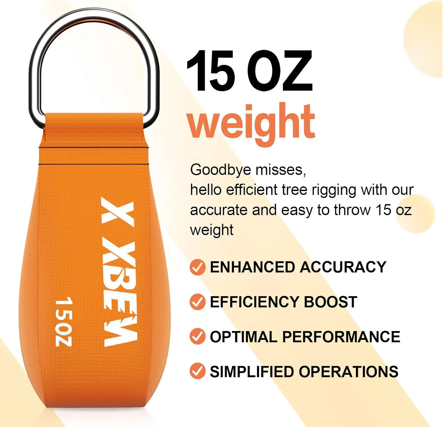 X XBEN Arborist Throw Line Kit with Slick Rope, Throw Weight, Reflective Storage Bag, Suit for Tree Cutting,Camping, Trimming, Hanging Swing, Forestry Tree Gear for Low and High Limb Throwing