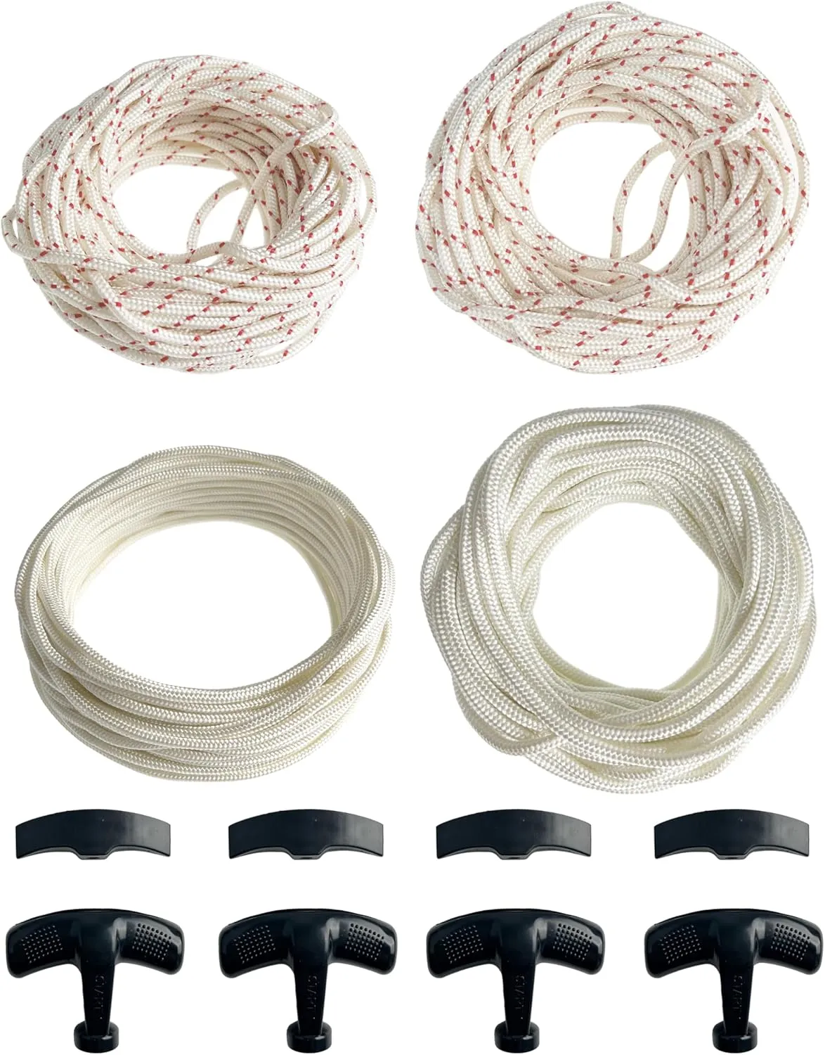 YAMAKATO Pull Cord Ropes Assortments 3mm 3.5mm 4mm 5mm 16Ft for Lawn Mower Generator Inverter Mini Bike Pressure Washer Snow Blower wit Recoil Handles