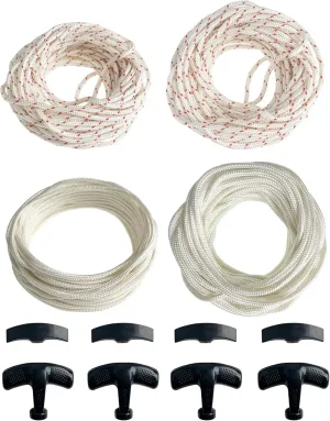 YAMAKATO Pull Cord Ropes Assortments 3mm 3.5mm 4mm 5mm 16Ft for Lawn Mower Generator Inverter Mini Bike Pressure Washer Snow Blower wit Recoil Handles