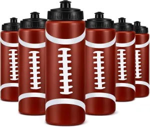Yaomiao Football Water Bottle Birthday Party Decoration 20 oz Football Reusable Bpa-Free Squeeze Water Bottles Stuff for Sports Gifts