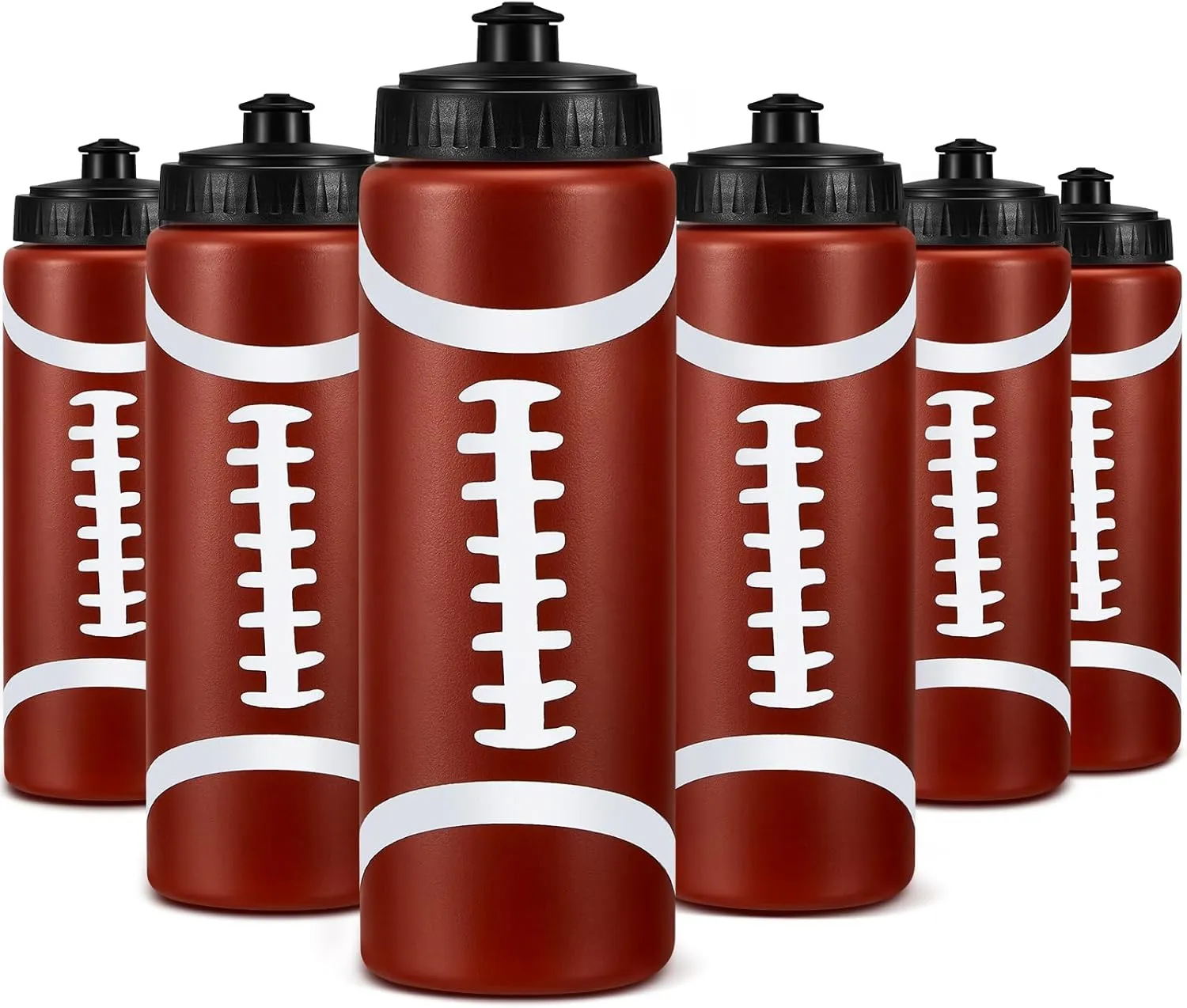 Yaomiao Football Water Bottle Birthday Party Decoration 20 oz Football Reusable Bpa-Free Squeeze Water Bottles Stuff for Sports Gifts