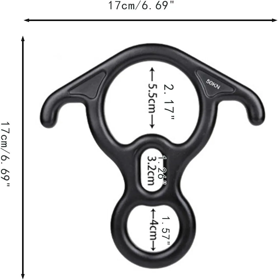 Yiju 50kN 8 Figure Descender Aluminum Alloy Device for Caving and High Altitude Operations