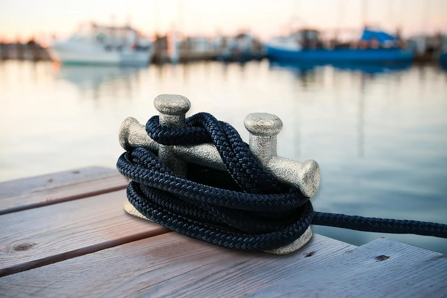 Young Marine 4 Pack 1/2” X 15’ Dock Lines Marine-Grade Double-Braided Nylon Dock Line with 12” Eyelet.Hi-Performance Boat Rope Mooring Rope Dock Line (4)