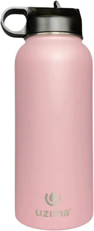 Z-Source Filtered Water Bottle for Hiking, Backpacking, Camping, and Travel. Large 32oz Capacity with Double-Walled Stainless Steel Exterior.