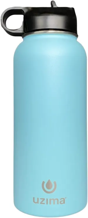 Z-Source Filtered Water Bottle for Hiking, Backpacking, Camping, and Travel. Large 32oz Capacity with Double-Walled Stainless Steel Exterior.