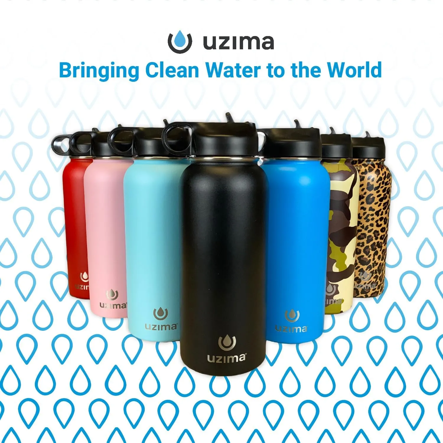 Z-Source Filtered Water Bottle for Hiking, Backpacking, Camping, and Travel. Large 32oz Capacity with Double-Walled Stainless Steel Exterior.