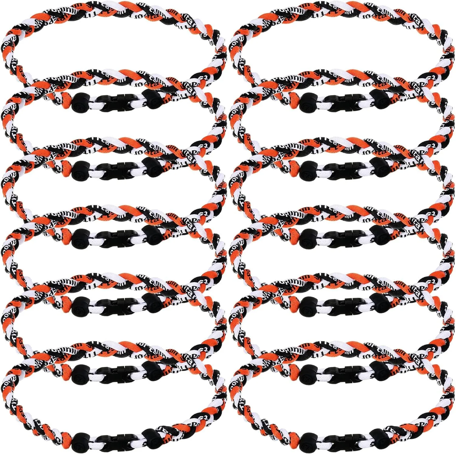 Zeyune 12 Pcs 18" Baseball Necklace for Boys Three Braided Rope Tornado Titanium Baseball Rope Necklace for Men Sport