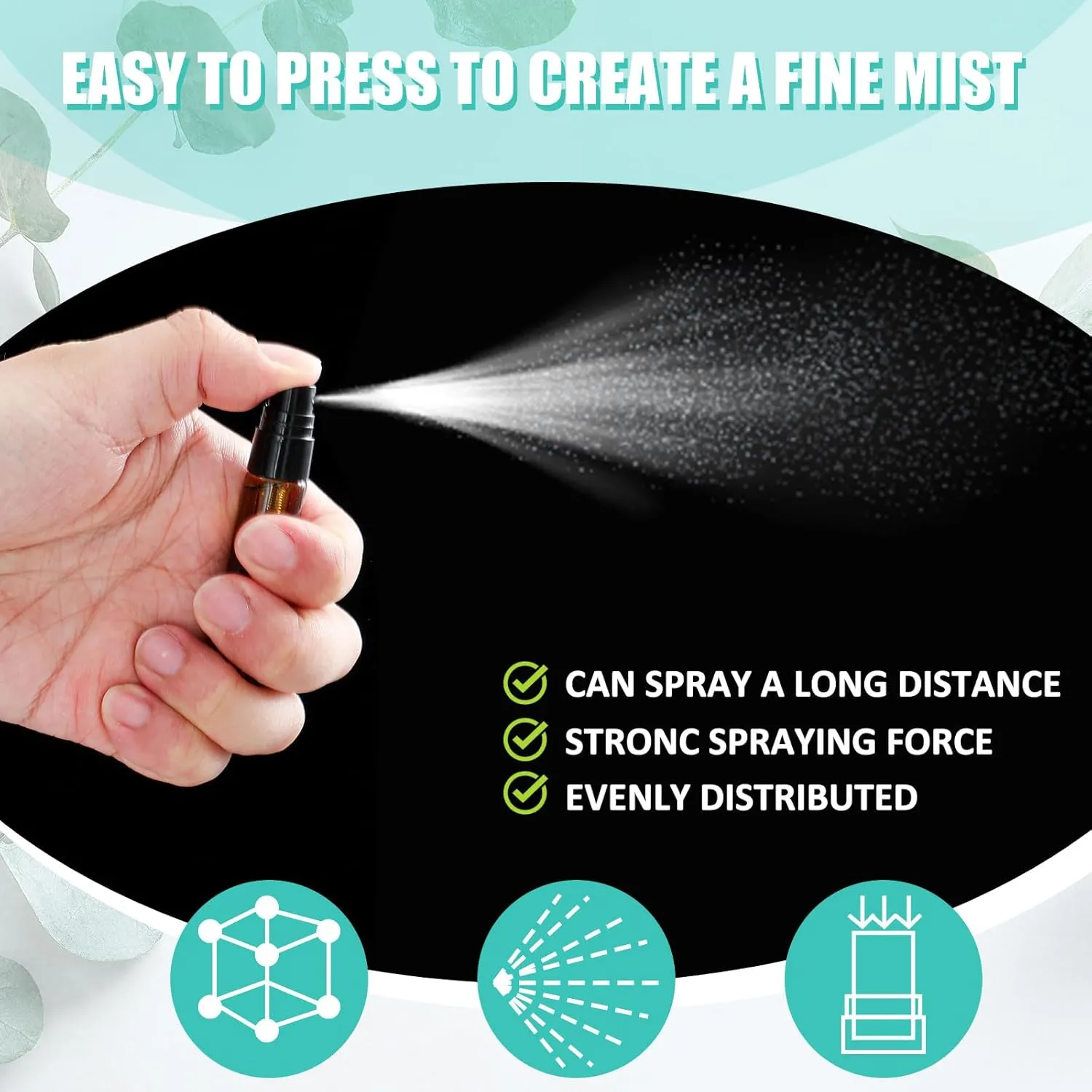Zhehao 50 Pcs Mini Spray Bottles 5 ml Clear Glass Perfume Bottles Refillable Fine Mist Perfume Atomizer Portable Empty Sample Containers for Cleaning, Essential Oils, Travel (Amber)