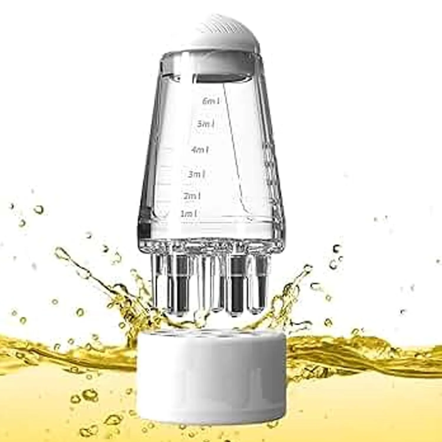 Zoffany Hair Oil Applicator Comb, Smooth Root Comb Applicator Bottle for Scalp Oil, Hair Oil Lotion Dispenser, Anti-Leak, Oil Applicator for Scalp, 6Ml Scale Cont(White)