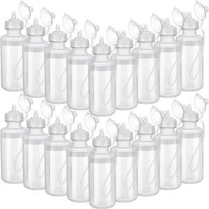 Zubebe 36 Pcs Sport Water Bottles Bulk 21 oz Squeeze Reusable BPA-Free Plastic Water Bottle with Nylon Strap Leak Proof Blank DIY Cup for School Football Team Beach Summer Grad Gift